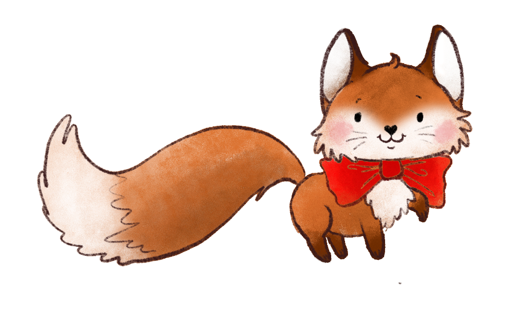 Cecil the Bow Tie Fox, illustrated by Izzy and Jack.